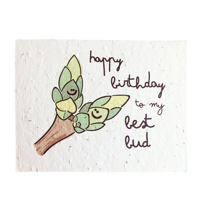 SowSweet Happy birthday to my best bud- Seedpaper Card (wildflowers) + Envelope