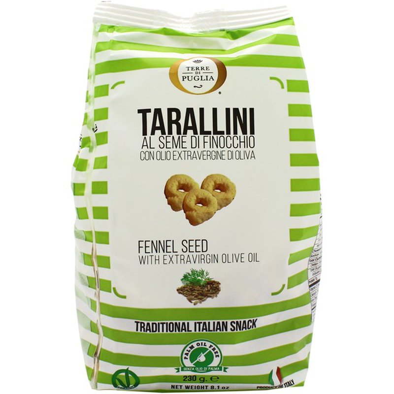 Terre Di Puglia Tarallini - Fennel Seed With Extra Virgin Olive Oil - 230g