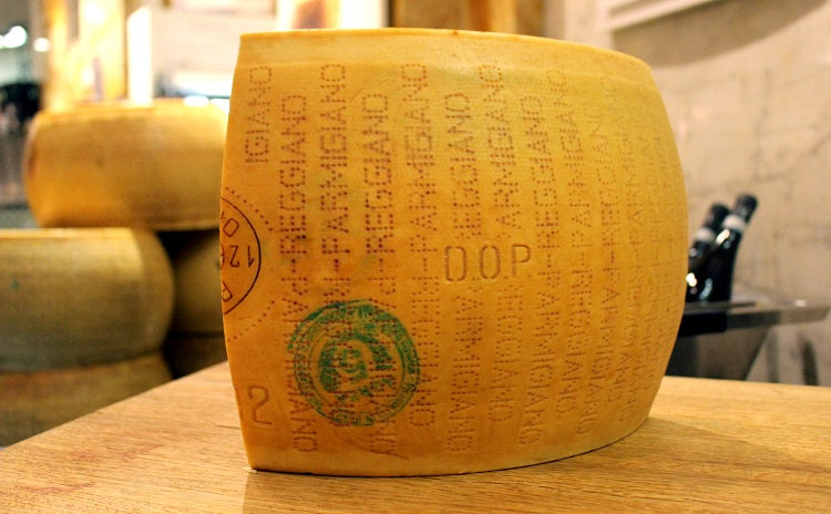 Chunk of Parmigiano Reggiano cheese