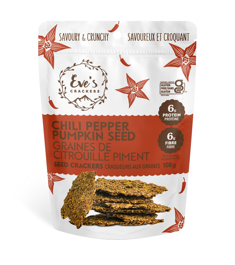 Chili Pepper Pumpkin Seed Crackers - 108 gr