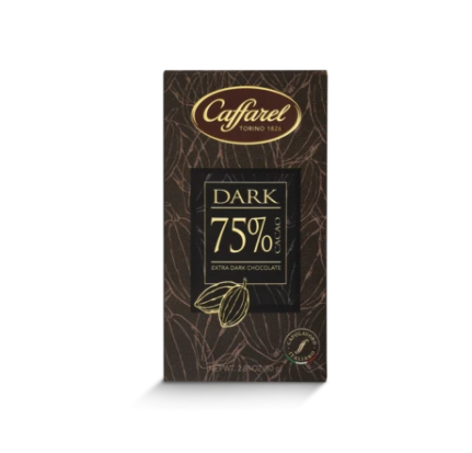 Caffarel Extra Dark 75% chocolate Bar  80g