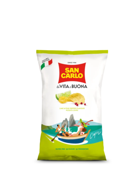 San Carlo Chips - Lime & Pink Pepper 150g