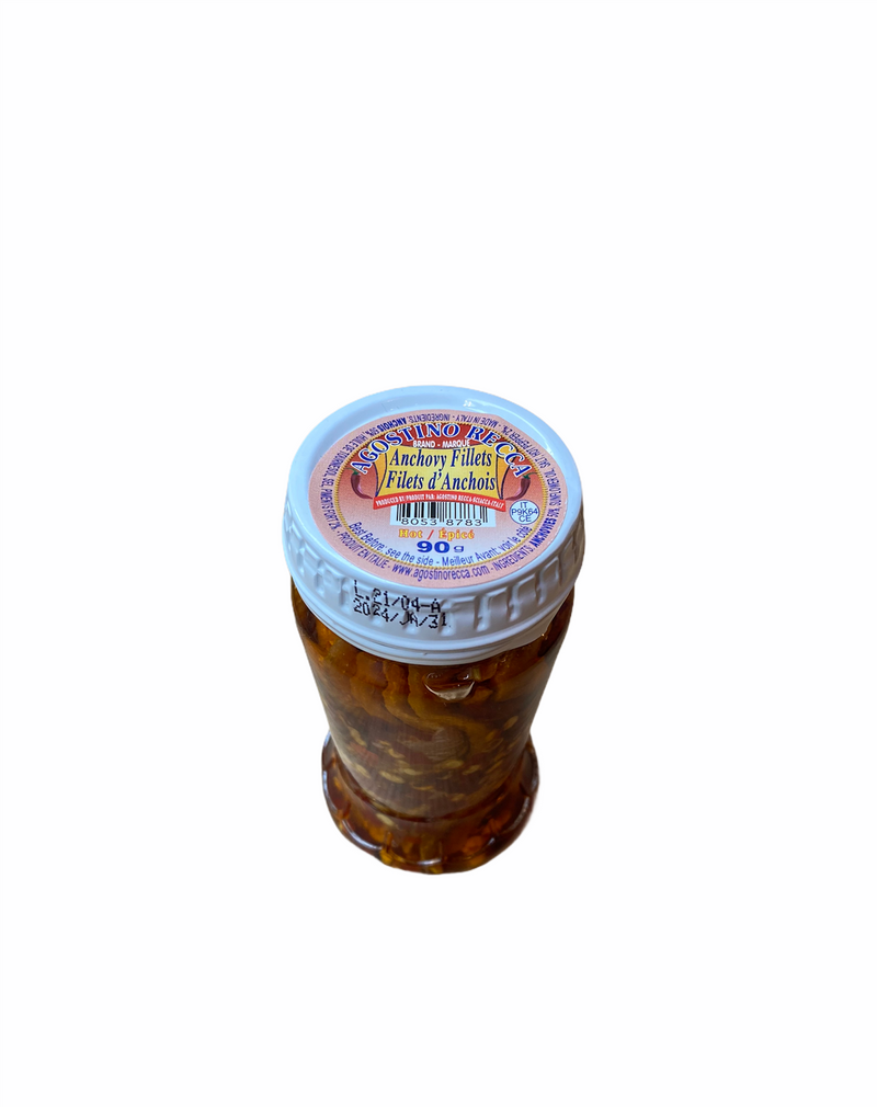 Recca Fillets of Anchovies in Olive Oil with Hot Pepper - 90gr