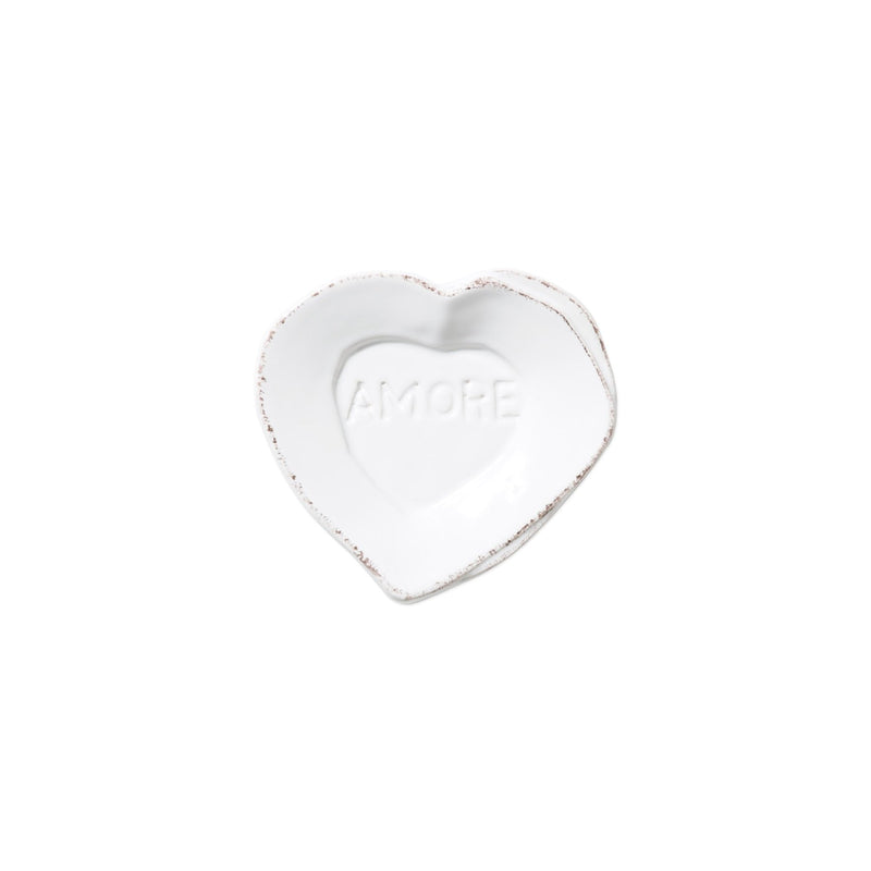 Vietri Lastra Mini Heart Plate White