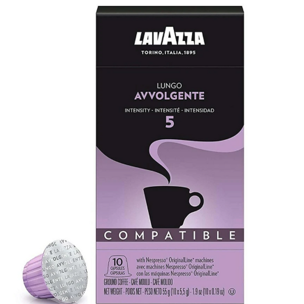 Cápsulas De Café Lavazza Lungo Avvolgente X10