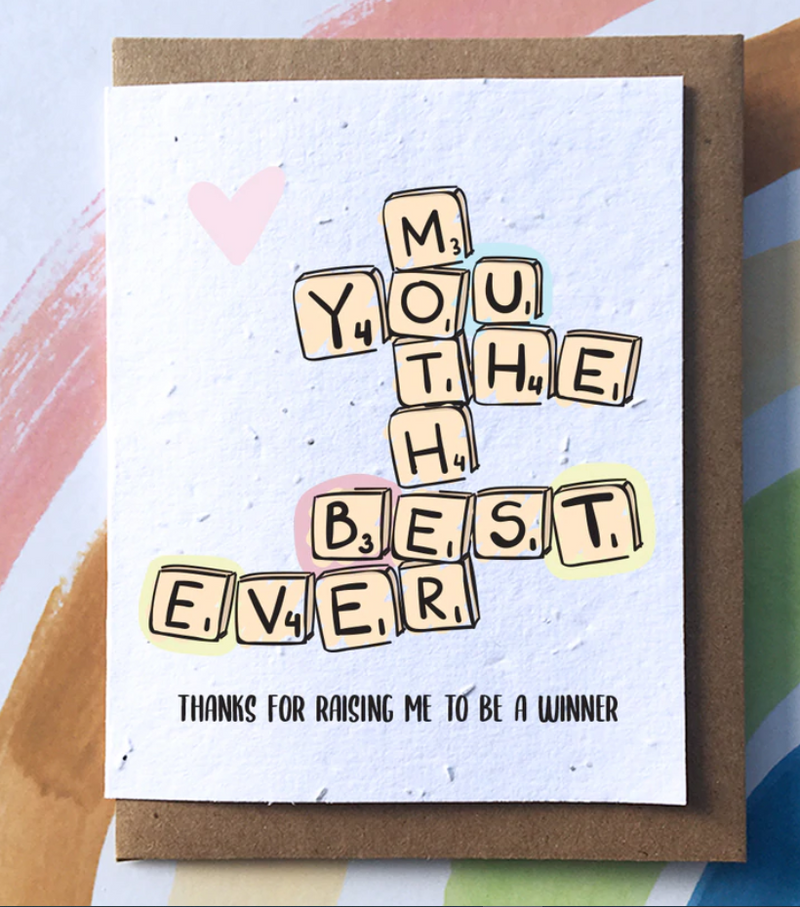Mother's Day Scrabble - Seedpaper Card (wildflowers) + Envelope