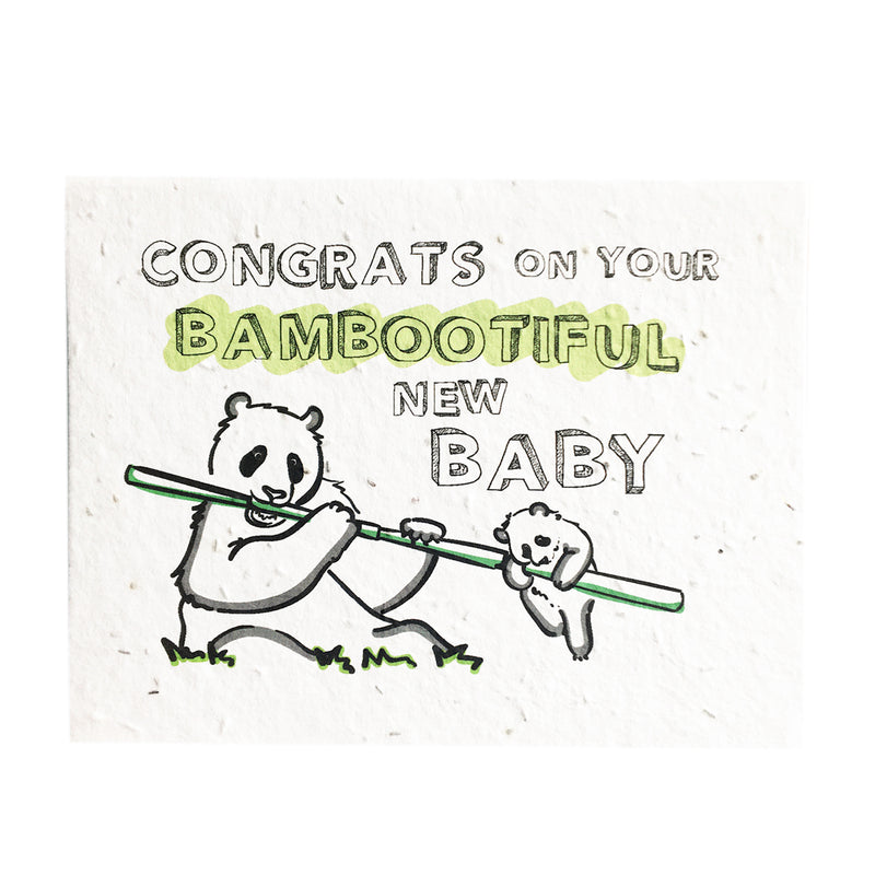 SowSweet Bambootiful New Baby - Seedpaper Card (wildflowers) + Envelope
