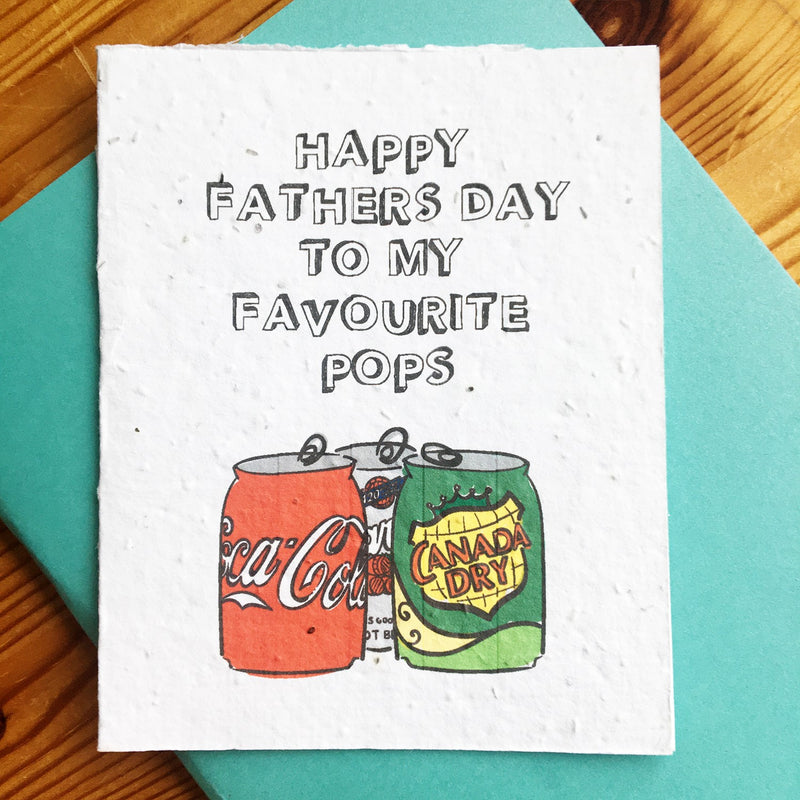 SowSweet Happy Father's Day to my favorite Pops - Seedpaper Card (wildflowers) + Envelope