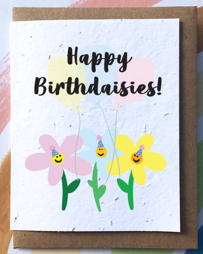 Happy Birthdaisies - Seedpaper Card (wildflowers) + Envelope